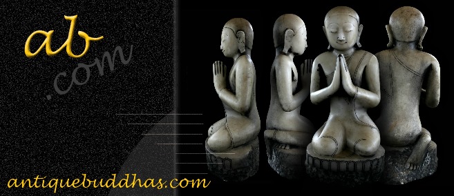 Extremely Rare Early 18C Alabaster Shan Monk #029-2