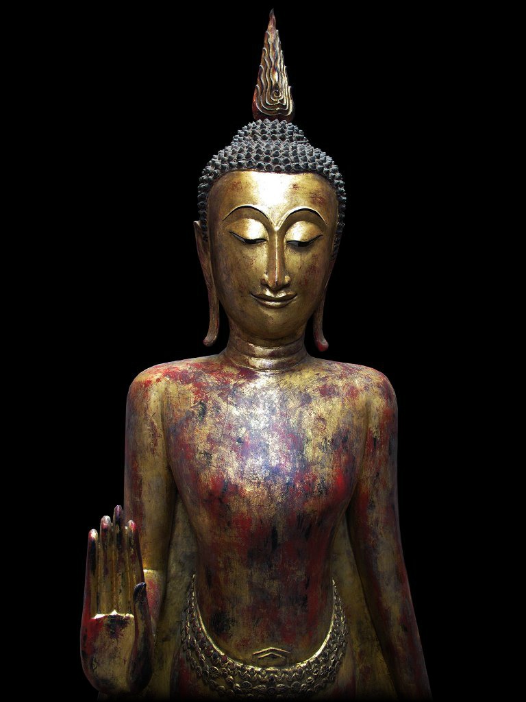 Early 18C Wood Thai Buddha #036-2