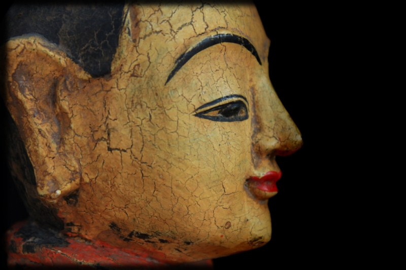 Fantastic 19C Bronze Burmese Buddhist Monk #B033-2