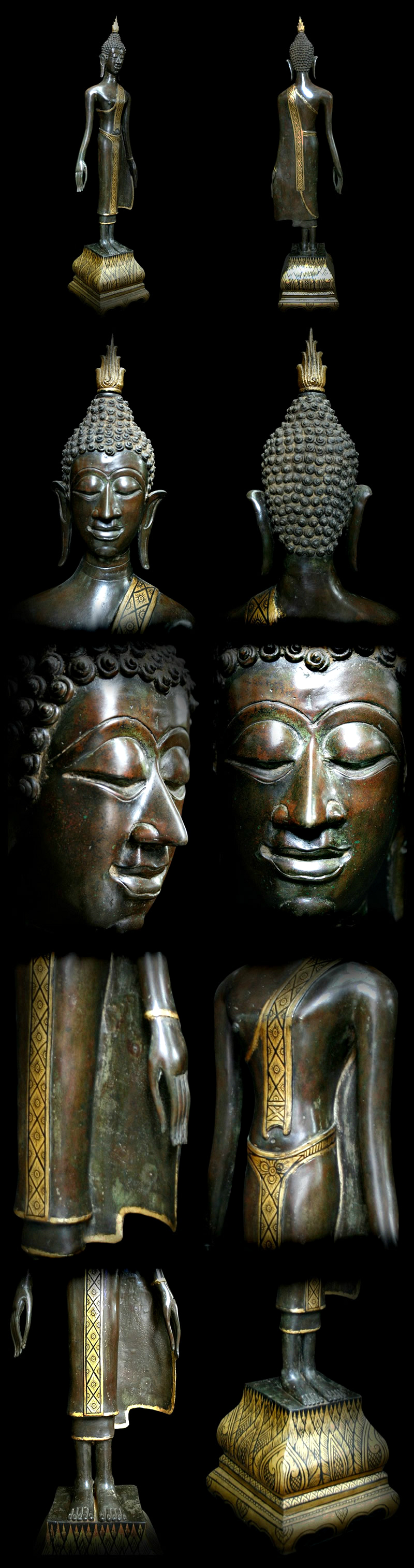 Extremely Rare Early19C Bronze Laos Buddha #040-2