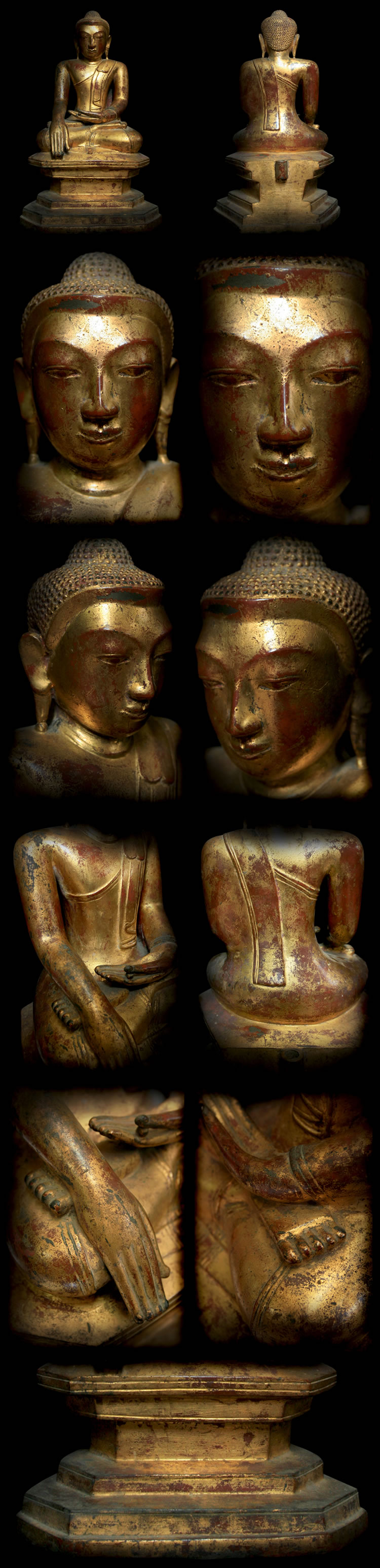Extremely Rare 18C Bronze Burma Shan Buddha #068-2