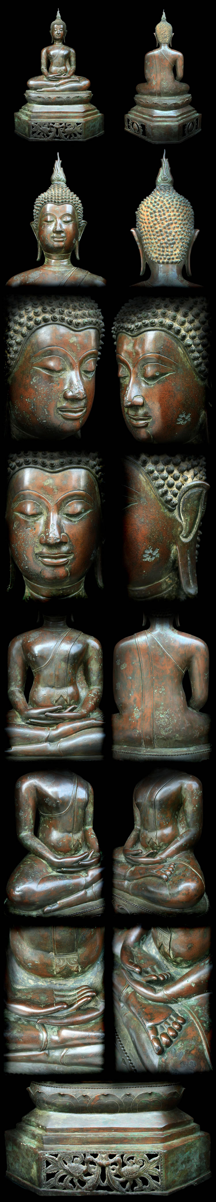 Extremely Rare 19C Bronze Thai ChiangsaenBuddha #079-2