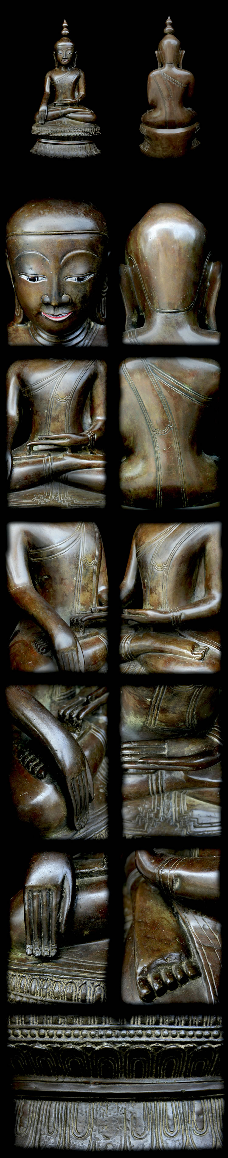 Extremely Rare 18C Bronze Burma Shan Buddha #080-2