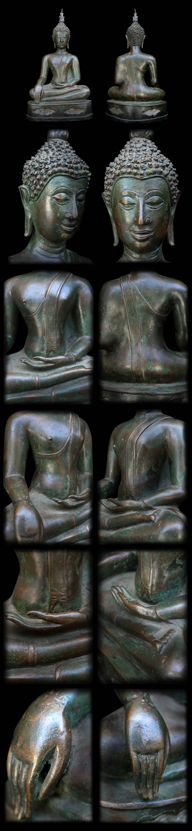 Extremely Rare 18C Sitting Bronze Laos Buddha #085-2