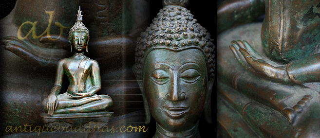 Extremely Rare 19C Bronze Sitting Laos Buddha - SIZE: H:13" W:08" # VIEW PHOTO #NO.111 OFFER US$1250