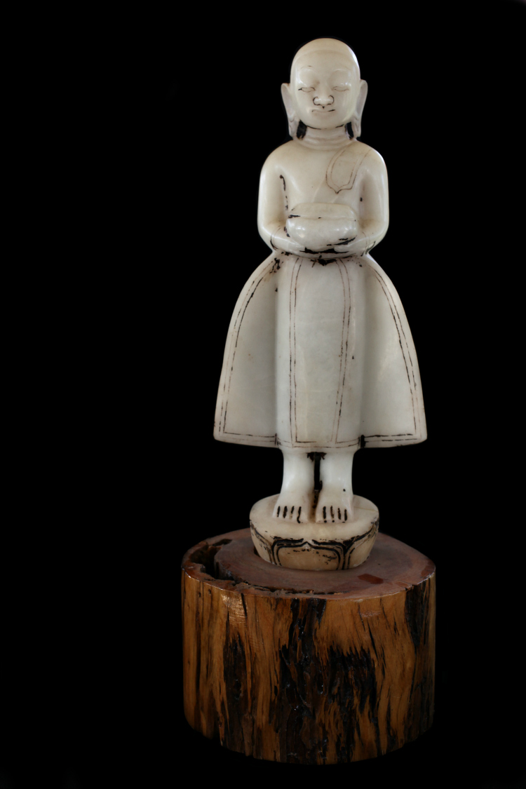 Fantastic Set 19C Bronze Burmese Buddhist Monks #B070