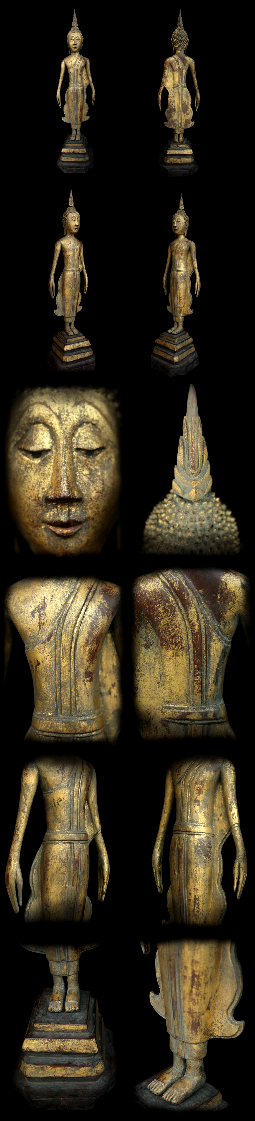 Extremely Rare 18C Wood Thai - Laos Buddha #098-2
