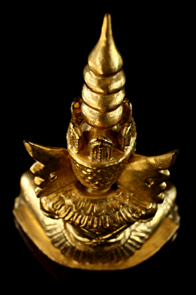 Extremely Rare 19C Wood Naga Burma Buddha #BB074