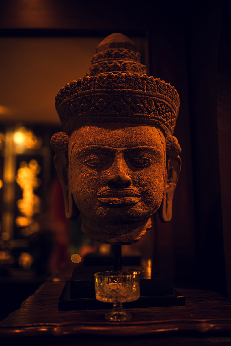 "12th Century Angkor Wat style Khmer stone Buddha statue"