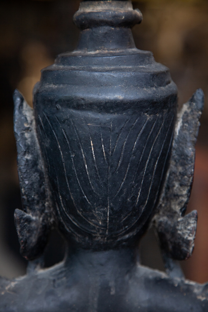 Extremely Rare 18C Wood Standing Laos Buddha #101-2