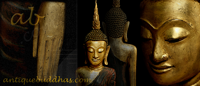 Extremely Rare 18C Wood Standing Laos Buddha #104-2