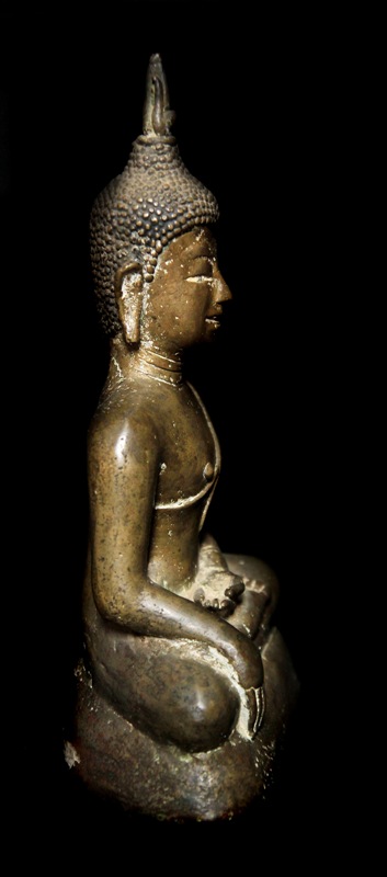 18C Sitting Bronze Laos Buddha #BB41