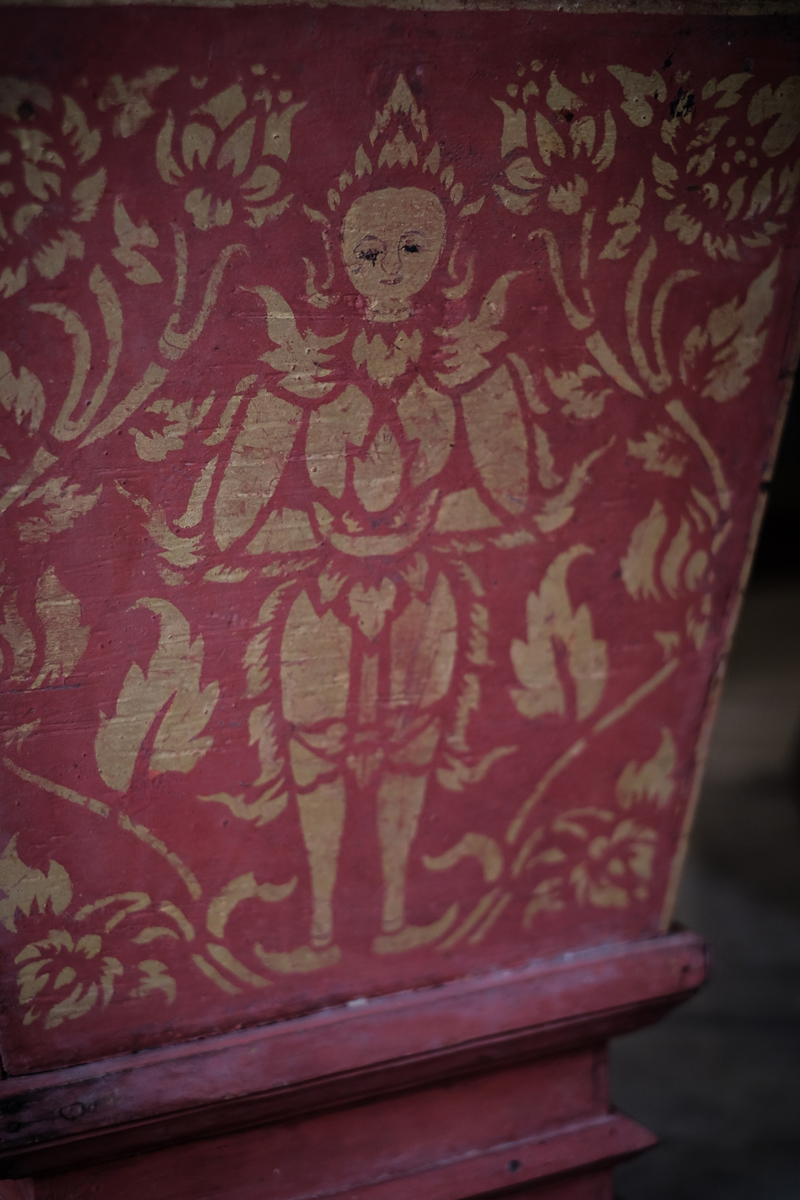 Extremely Rare 19C Wood Burmese Buddhist Chest #AO.012