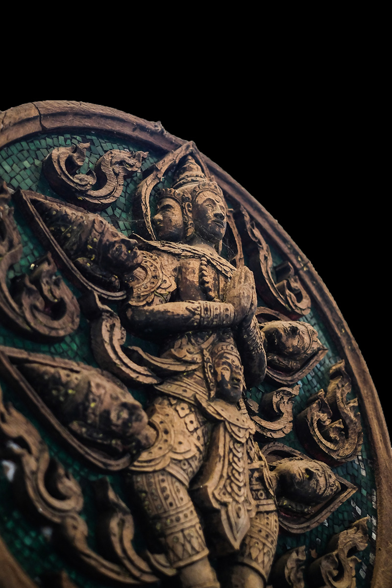 Extremely Rare 19C Wood Thai Lanna Votive Buddha #TCH2