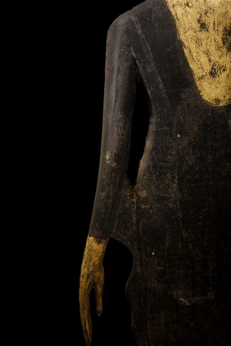 Extremely Rare 19C Wood Lanna Thai Buddha #BB450