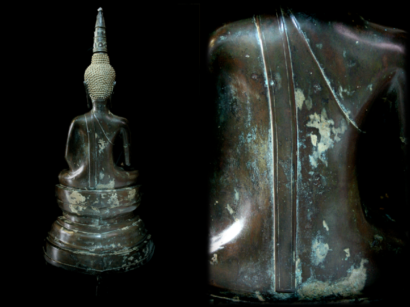 Extremely Rare Early 17C Bronze Laos Buddha #0039-2