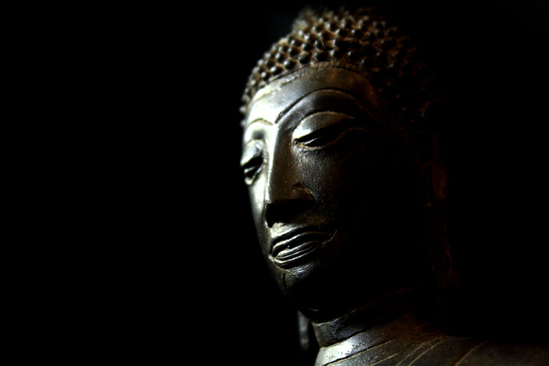 Extremely Rare 18C Sitting Bronze Laos Buddha #B02-24