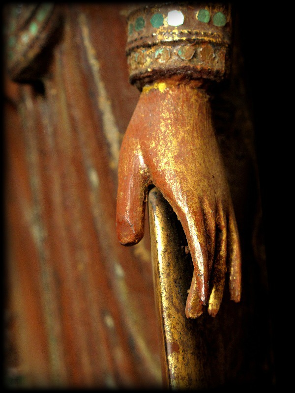 Extremely Rare 19C Wood Burma Mandalay Buddha #BB183