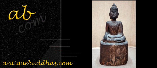 Extremely Rare 19C Wood Sitting Laos Buddha 