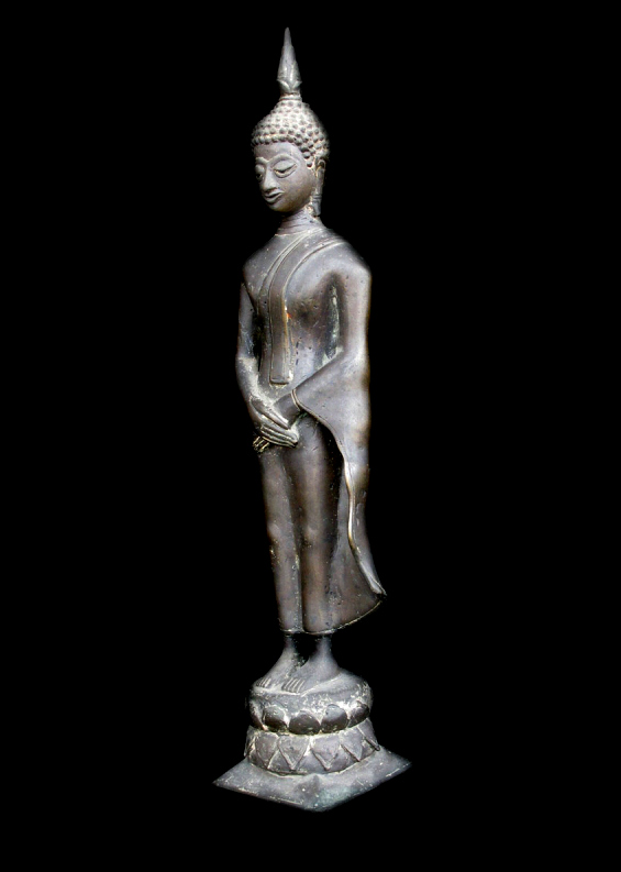 Extremely Rare 19C Bronze Rattanakosin Thai Buddha #BB46