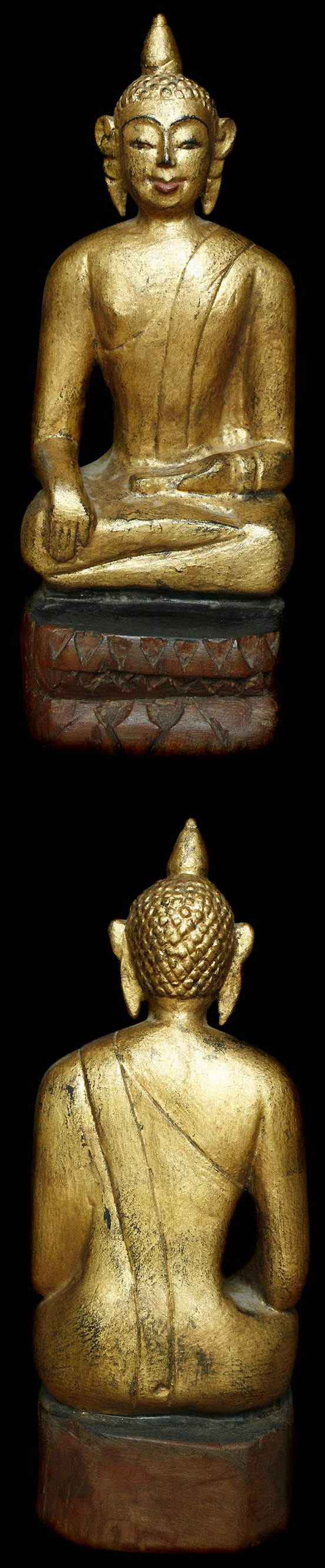 Extremely Rare 19C Wood Asian Laos Buddha #26