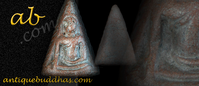 Rare 19C Thai Amulet Buddha #28