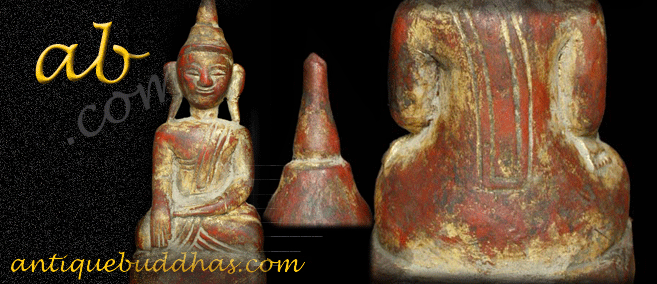 Extremely Rare 19C Wood Asian Laos Buddha #28