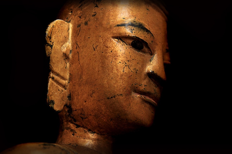 Extremely Rare 19C Wood Mandalay Monk #CA1012