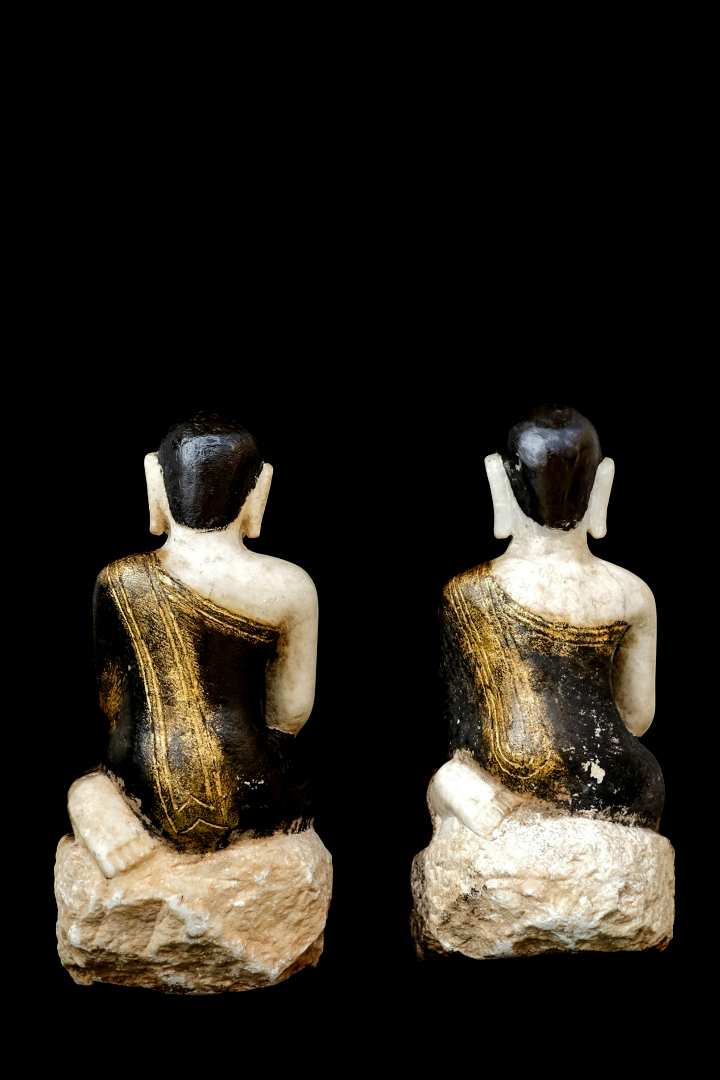 Fantastic 19C Bronze Burmese Buddhist Monk #B033-2