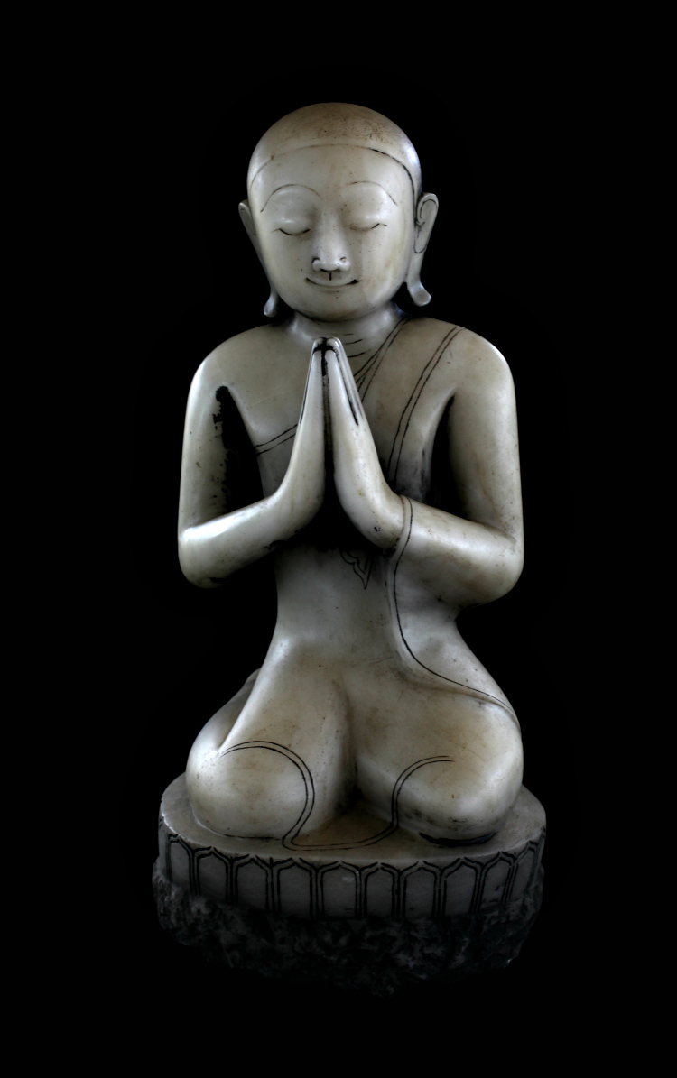 Beautiful Pair Of 19C Thai Buddhist Monks #BB126