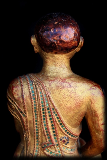 Extremely Rare 19C Wood Mandalay Monk #CA1013