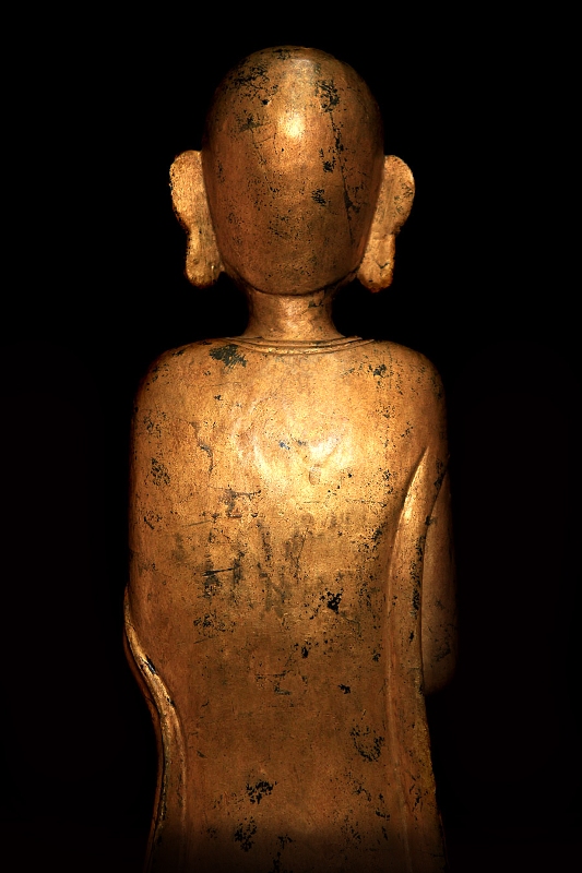 Extremely Rare 19C Wood Mandalay Monk #CA1012