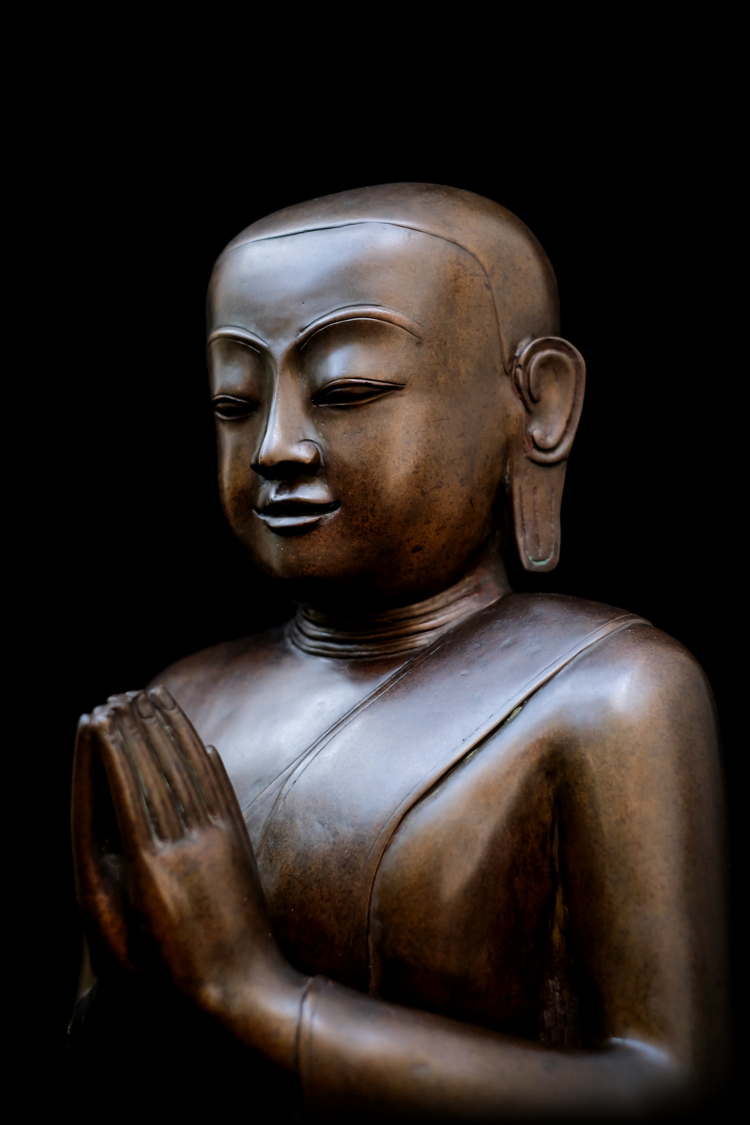 Fantastic Set 19C Bronze Burmese Buddhist Monks #B070