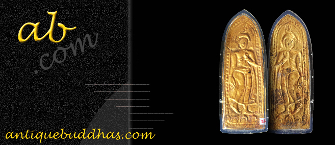 Phra līlā 20C Golden Leaf Thai Amulet Buddha #04