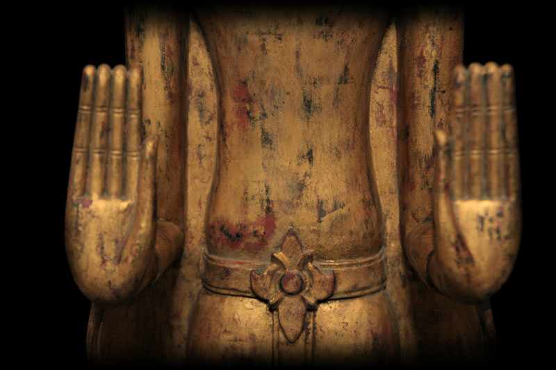 Extremely Rare 19C Wood Cambodia Buddha #BB100