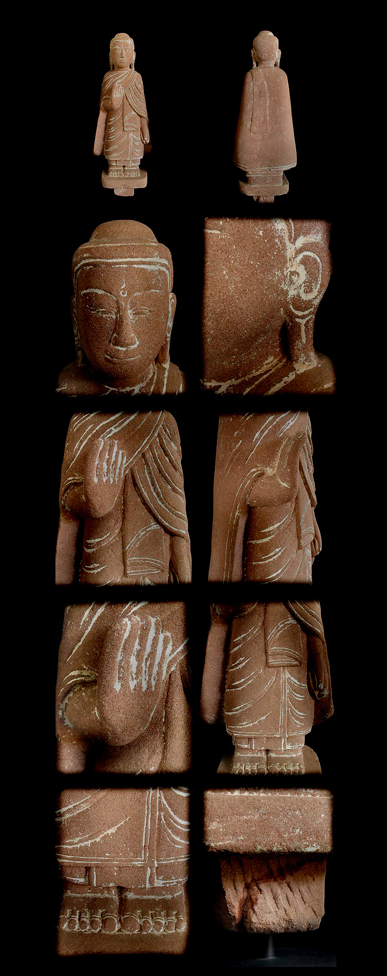 Extremely Rare 19C Sandstone Mandalay Buddha #4487