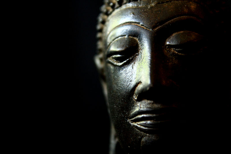 Extremely Rare 18C Sitting Bronze Laos Buddha #B02-24