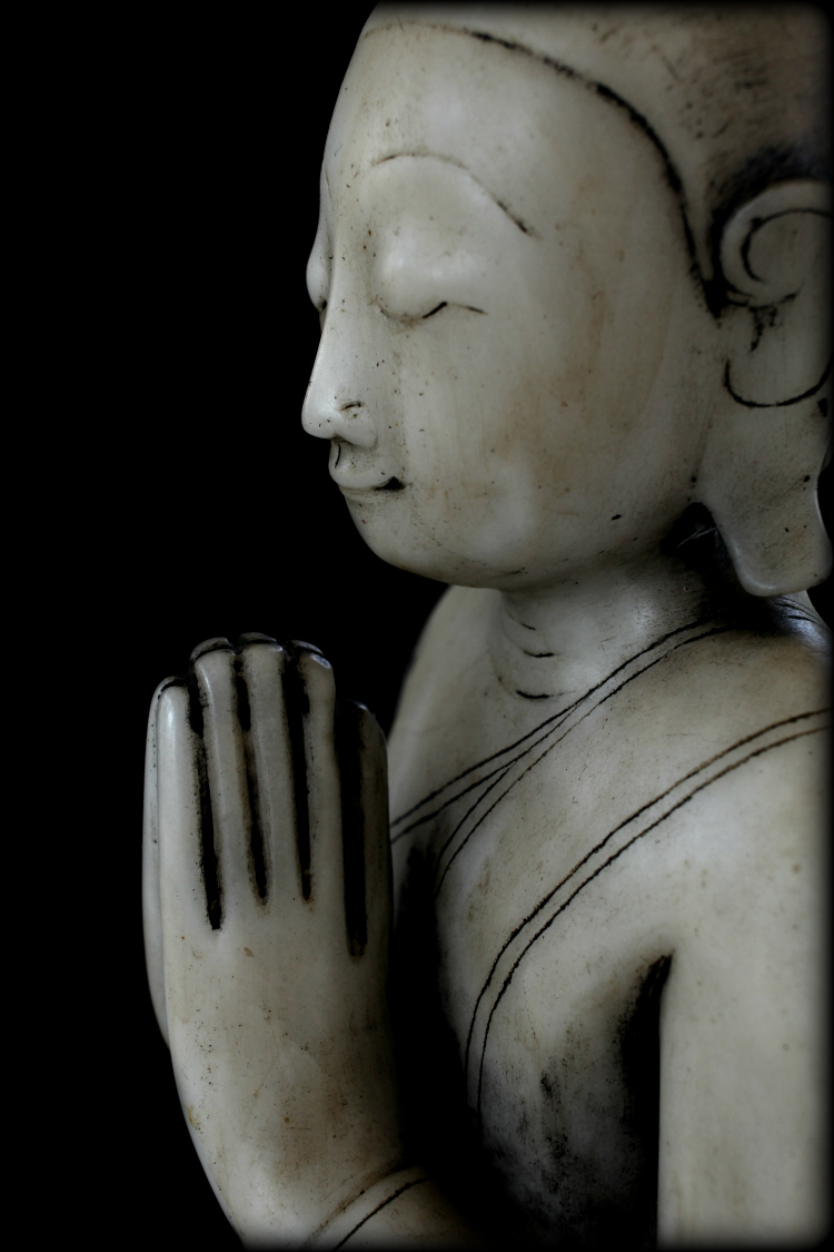 Beautiful Pair Of 19C Thai Buddhist Monks #BB126