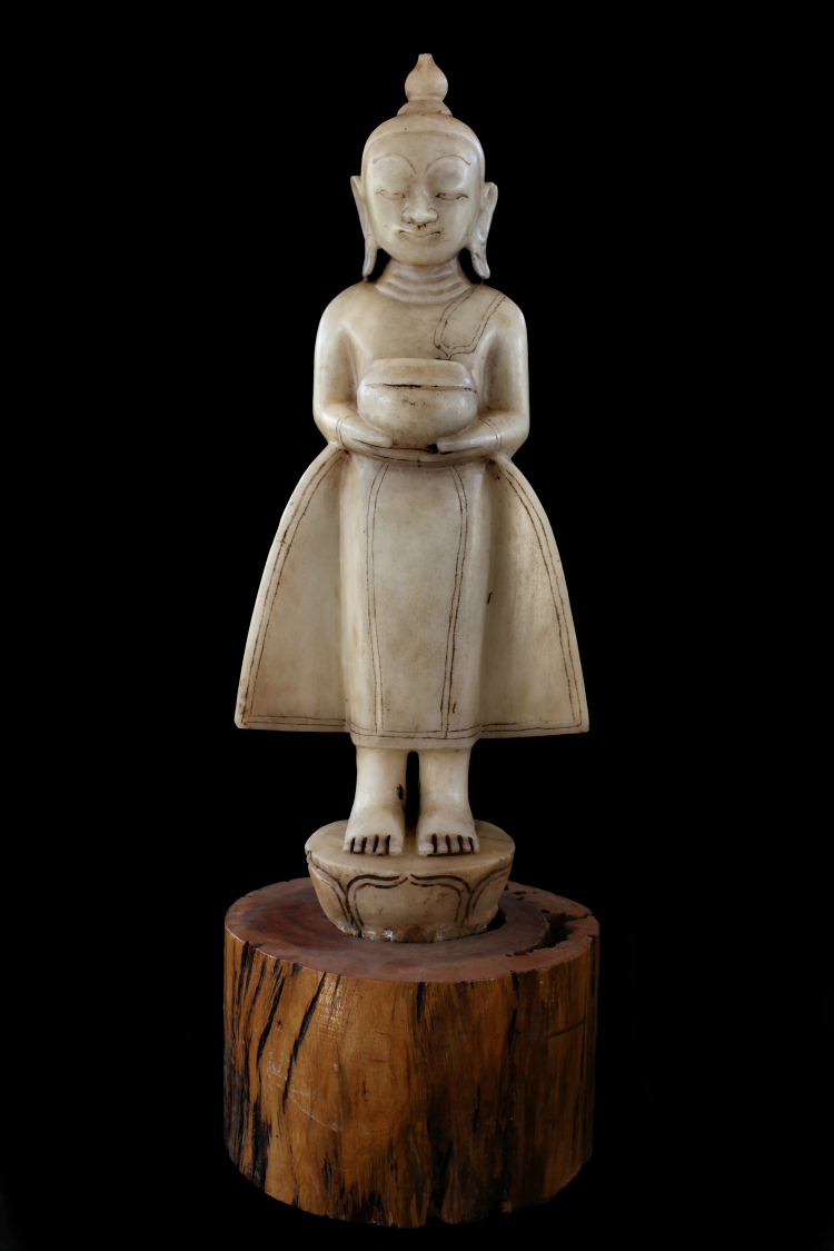 Fantastic Set 19C Bronze Burmese Buddhist Monks #B070