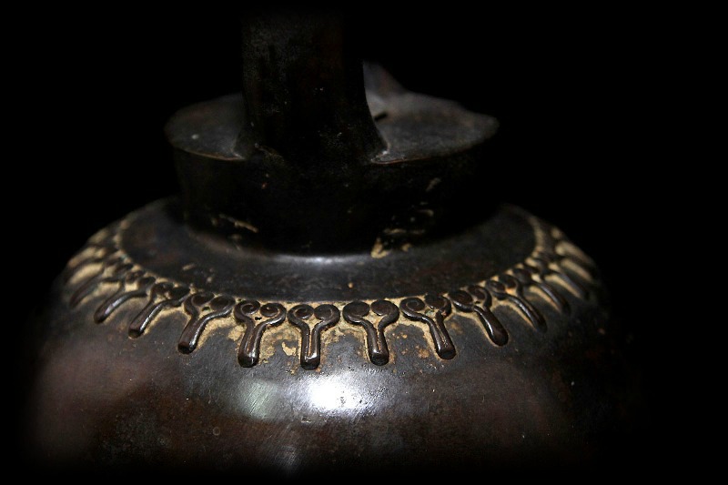 Extremely Rare Early 19C Bronze Laos Temple Bell #BB213