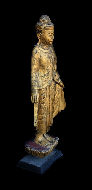 Extremely Rare 19C Wood Burmese Mandalay Buddha #CA1010