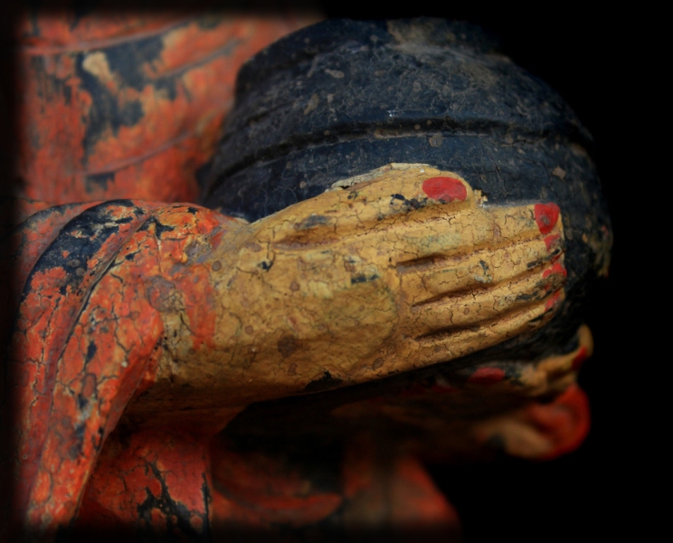 Fantastic 19C Bronze Burmese Buddhist Monk #B033-2