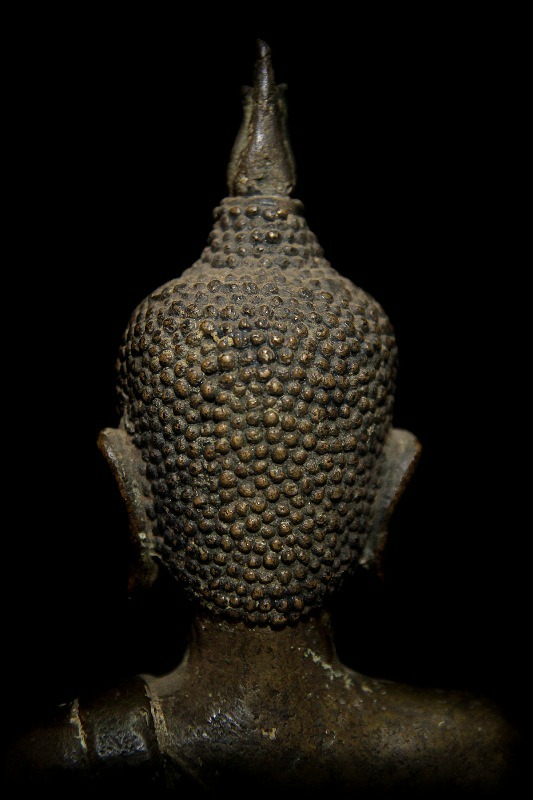 18C Sitting Bronze Laos Buddha #BB41