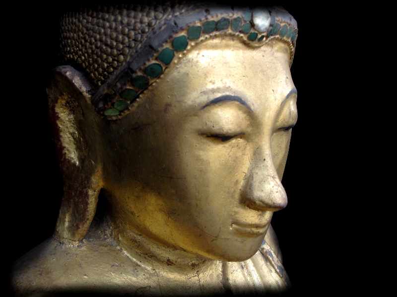 Extremely Rare 19C Wood Sitting Mandalay Buddha #CA1053