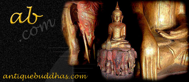 Extremely Rare 18C Wood Ava Buddha #6978