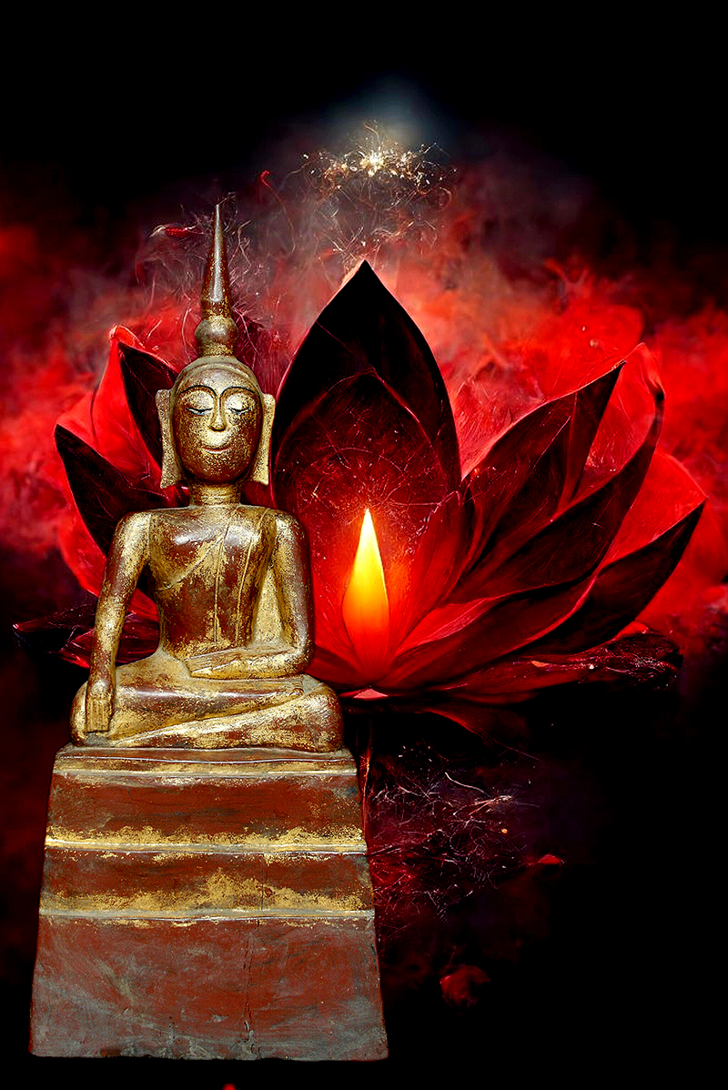 Extremely Rare 19C Wood Burmese Mandalay Buddha #CA1010