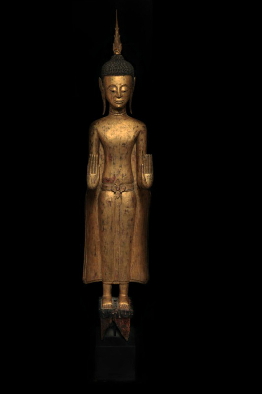 Extremely Rare 19C Wood Cambodia Buddha #BB100