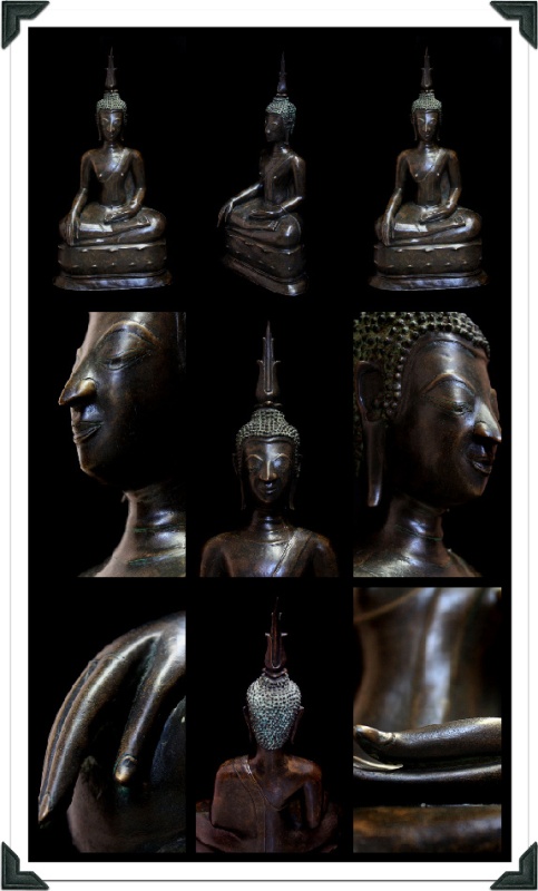 Extremely Rare 18C Sitting Bronze Laos Buddha #B02-24