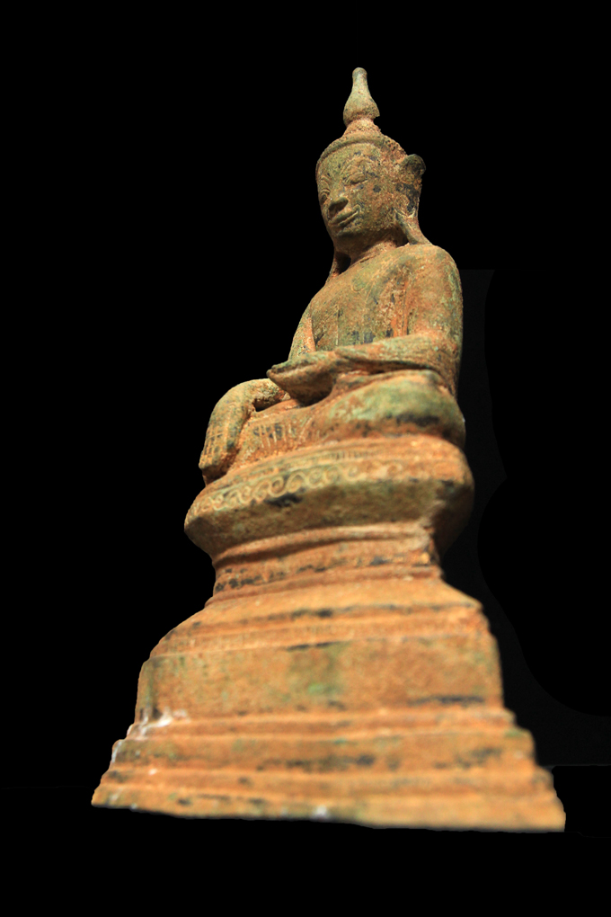 Extremely Rare 17C - 18C Bronze Burmese Ava Buddha # BB142