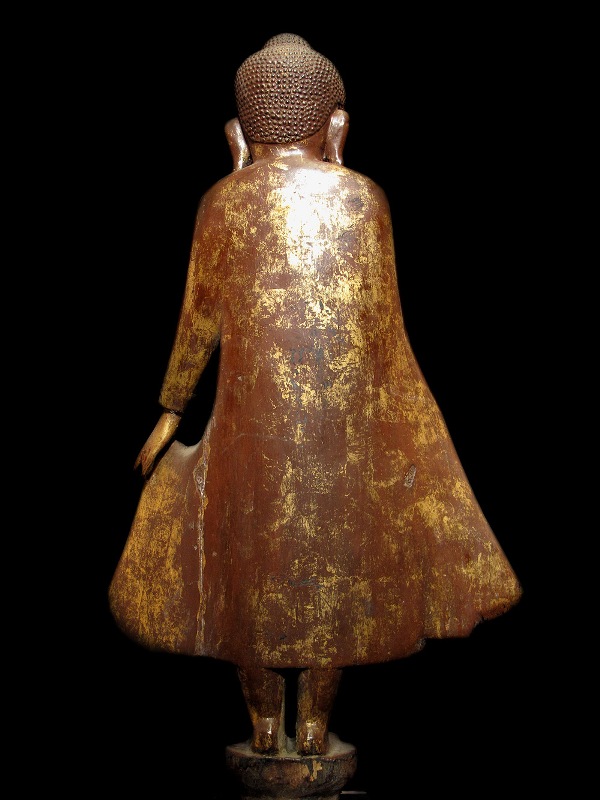 Extremely Rare 19C Wood Burma Mandalay Buddha #BB183